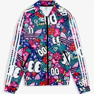 Adidas x Hattie Stewart SST Track Jacket Muti-Colored Abstract Eye Print Size XS